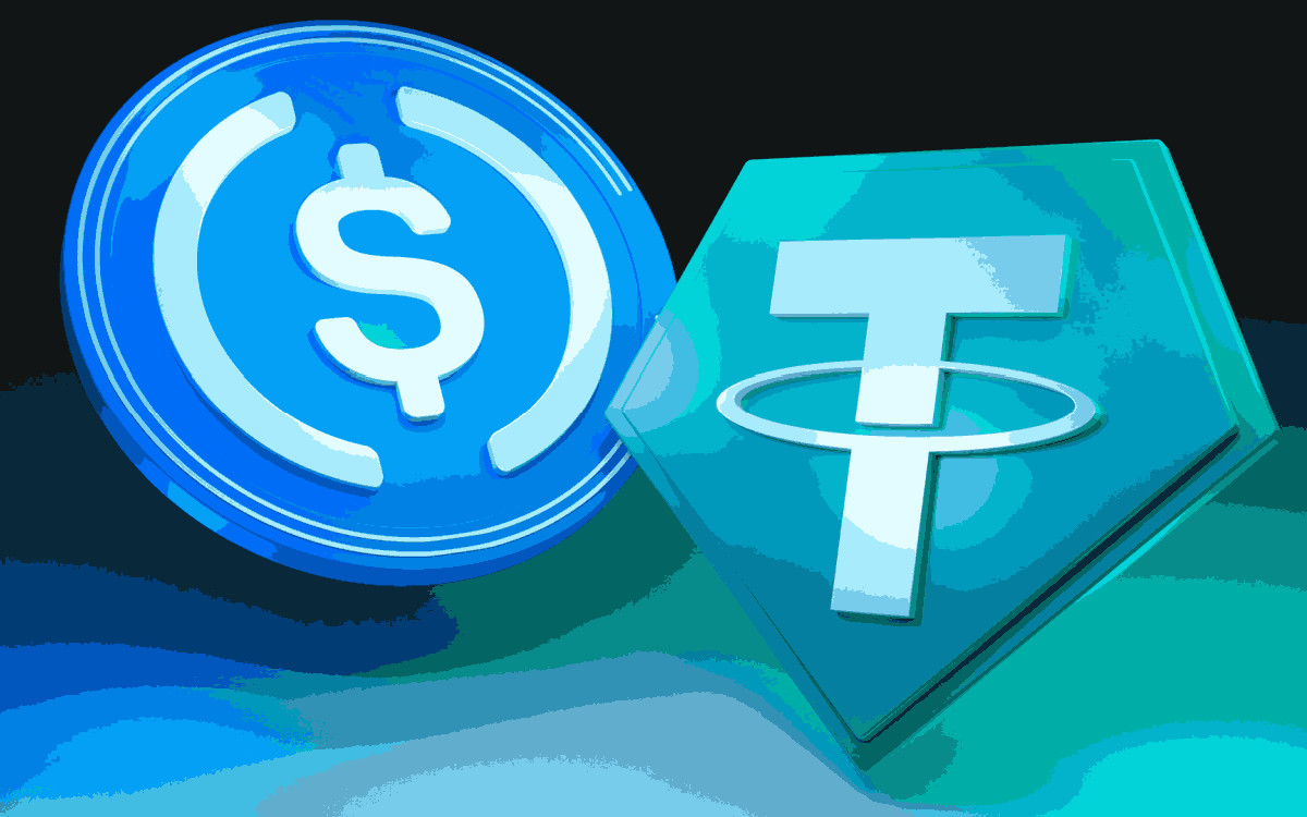 various stablecoin logos USDC DAI USDT
