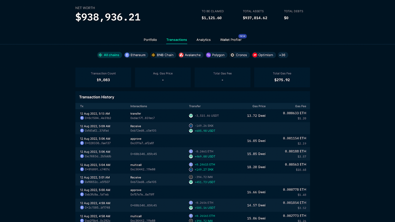 DeFi portfolio tracker dashboard